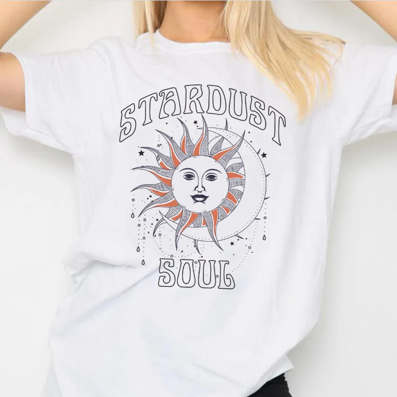 1PCS StarDusCotton Material Retro Apricot Mushroom Fan Club Cute T Shirts Casual Summer Woman Tshirts Fashion Streetwear Clothes