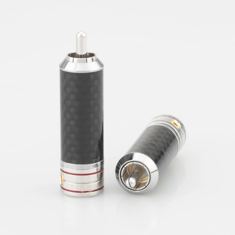 Audiocrast RCA Phono Plug HIFI Analogue cable Plug Carbon Fiber RCA Plug Rhodium Plated DIY