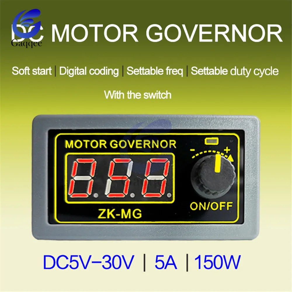 DC 5V-30V 5A 150W PWM DC Motor Speed Controller governor with led display Fan Speed Control Switch Regulator 5V 12V 24V