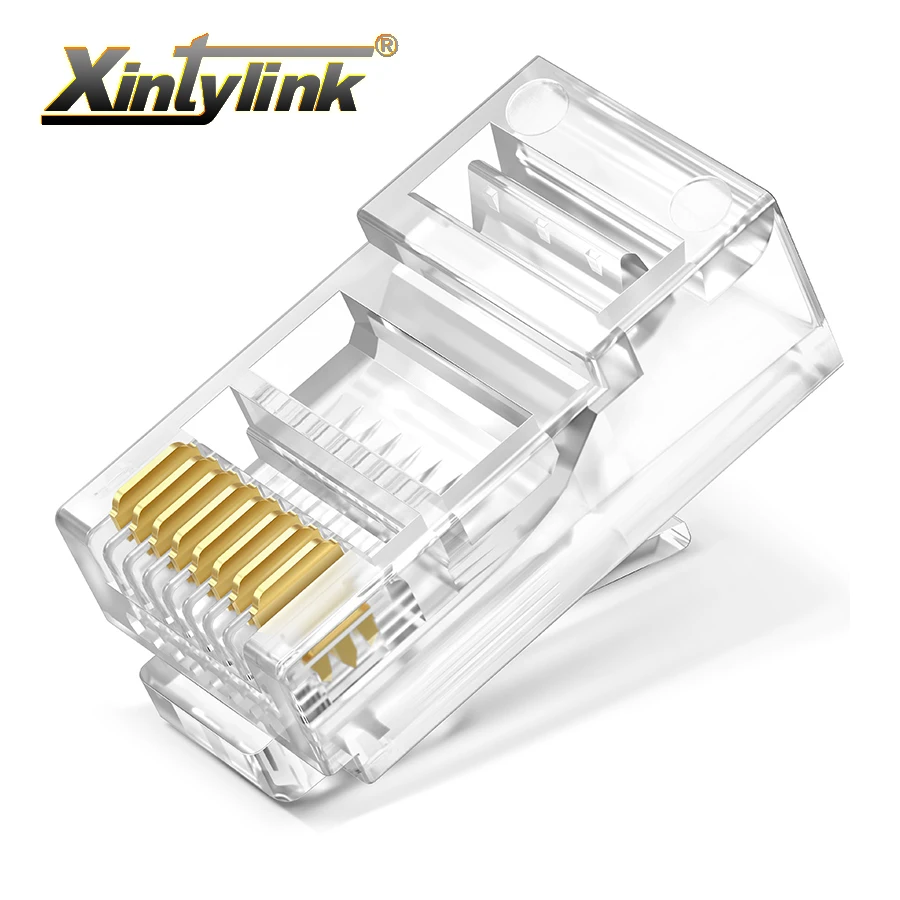 

xintylink rj45 connector ethernet cable rj 45 Plug Cat5 Cat5e 8pin utp unshielded Network Modular conector lan 8p8c 20/50/100pcs