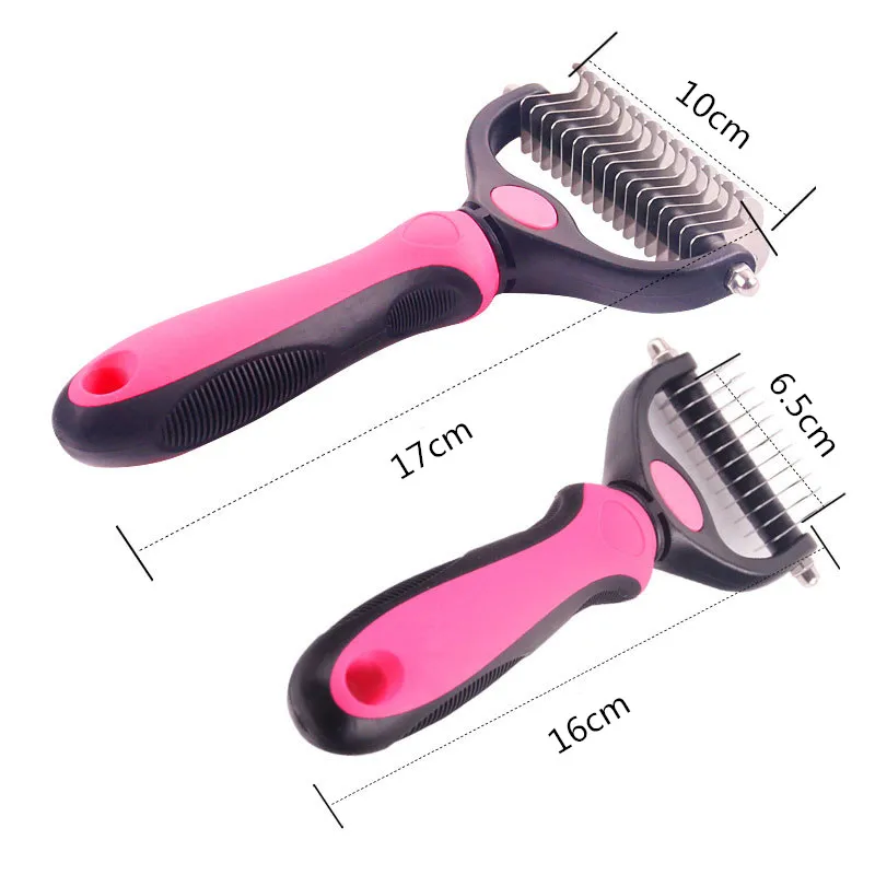 Pet Fur Knot Cutter Dog Grooming Shedding Tools Pet Cat Hair Removal Comb Brush Double sided Pet Products