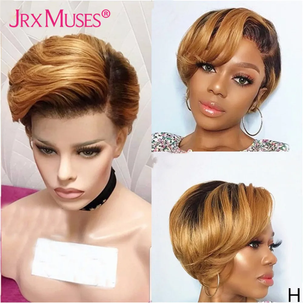ombre-honey-blonde-short-pixie-cut-human-hair-wigs-for-women-6inches-side-t-lace-part-wigs-wave-pre-plucked-brazilian-remy-hair