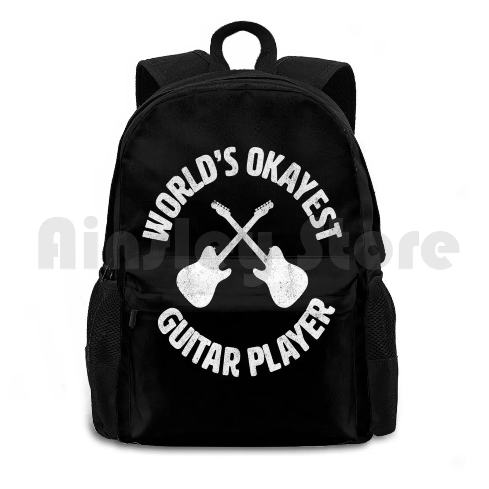 Worlds Okayest Guitar Player Guitarist Outdoor Hiking Backpack Waterproof Camping Travel Music Musical Instruments Blues Band