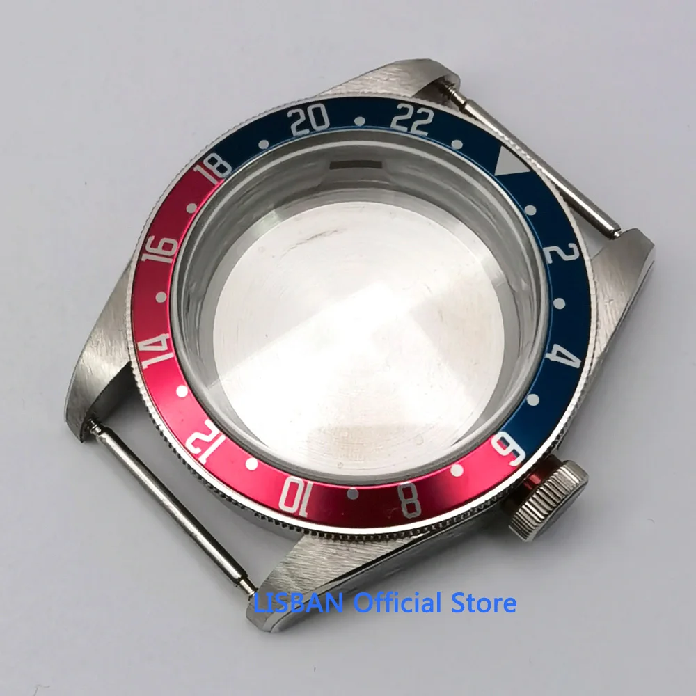 41.5mm Silver Solid Stainless Steel Watch Case Sapphire Glass fit NH35 NH36 ETA2824 PT5000 Seagull ST2130 Movement