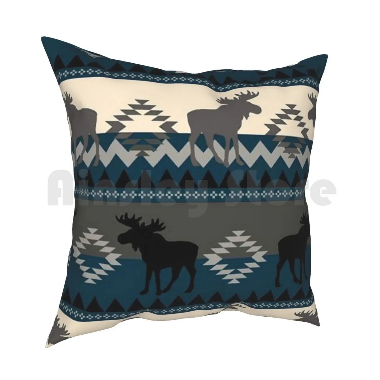 Moose Design Pillow Case Printed Home Soft Throw Pillow Moose Mooses Moose Pattern Moose Design Southwest Design