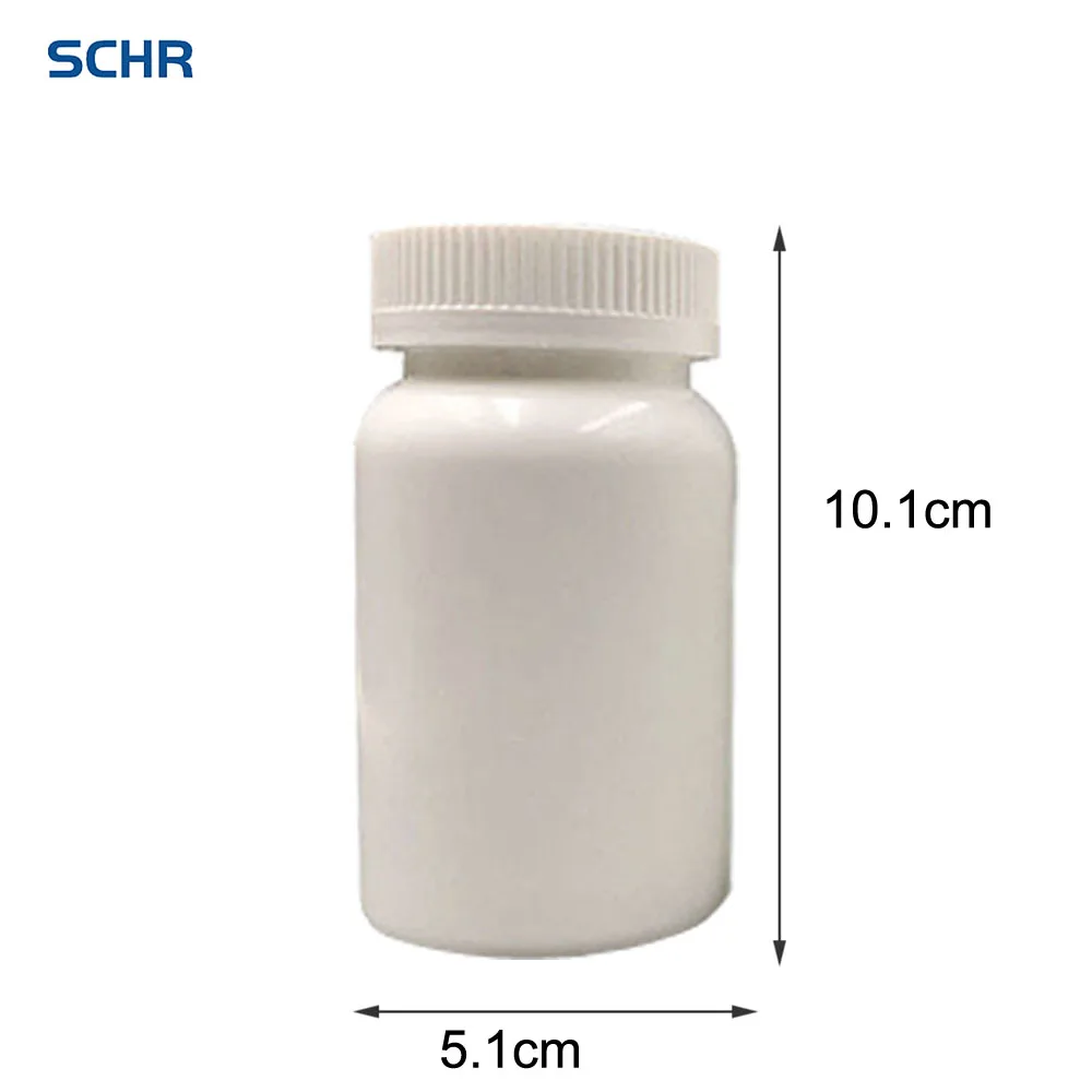 50pcs 150ml 150cc White Plastic HDPE Pill bottle Capsule Container Vitamin Box With CRC Caps Seal lids for Medical