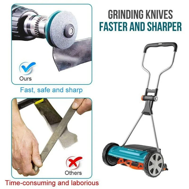 50mm Rasenmäher Spitzer Klinge für Power Hand Bohrer Messer Schärfen Stein Schleifstein Garten Schleifen Werkzeug Teile