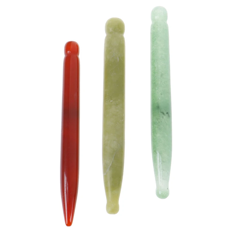 Natural Jade GuaSha Scraping Face Massage Wand For Therapy Stick Point Guasha Faical Massage Treatment Hot