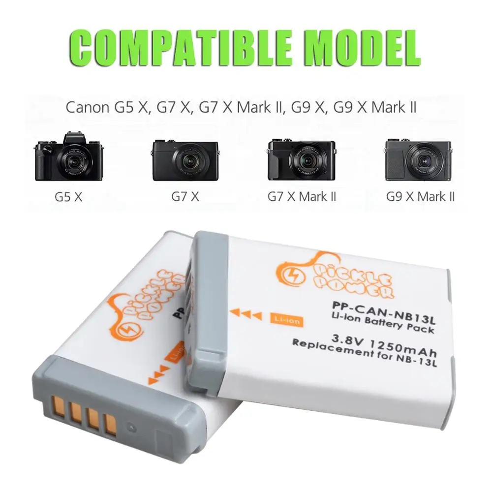1250mAh Battery For Canon NB-13L NB 13L NB13L  LED 3-Slots Charger  G7 X Mark II G7X G5 X G5X G9 X G9X SX620 SX720 HS Camera