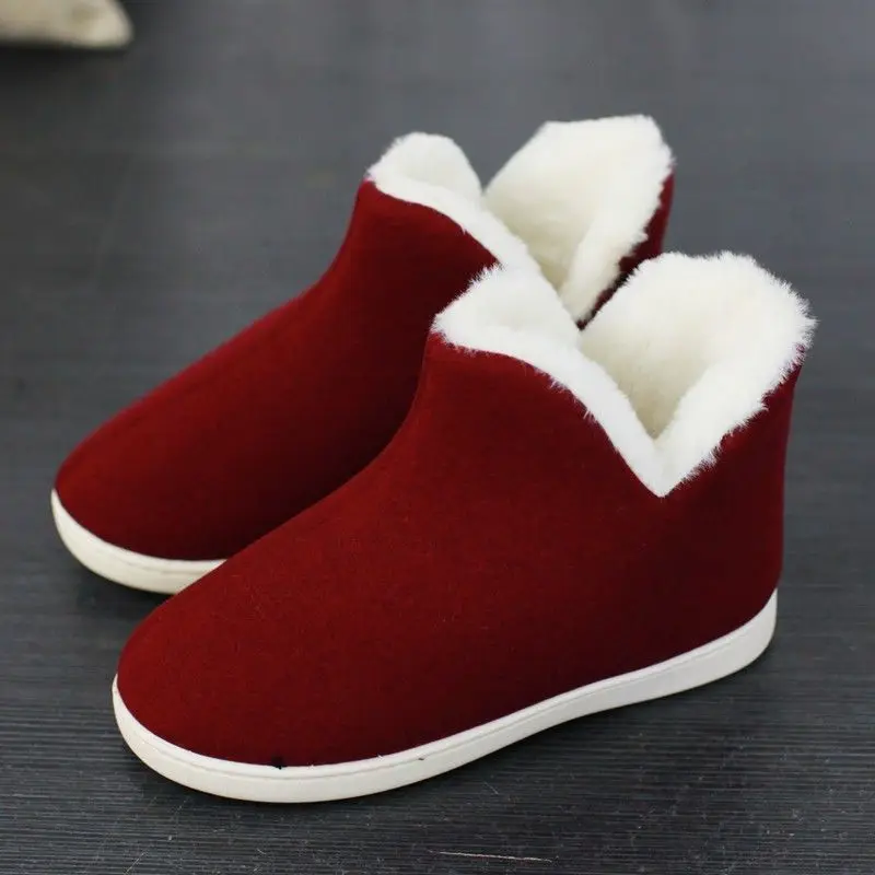 Family winter vintage ankle boots flurry warm shoes for men size 30-47 indoor slippers male casual snow waterproof boots