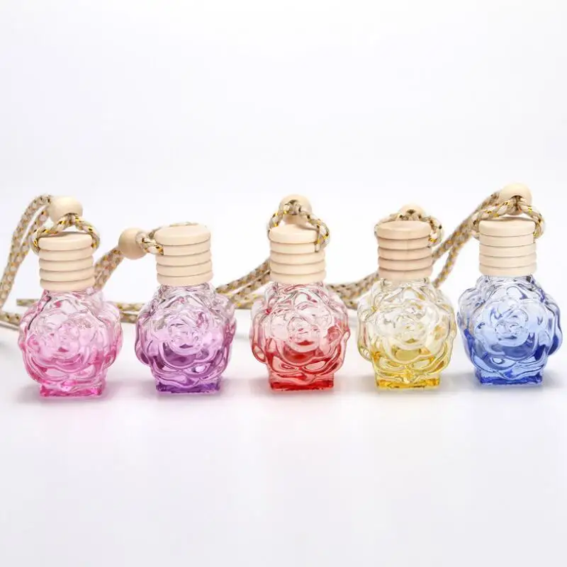 

10ml Empty Glass Bottle Fragrance Car Hanging Perfume For Essential Oils Diffuser Car-styling bottle LX2453