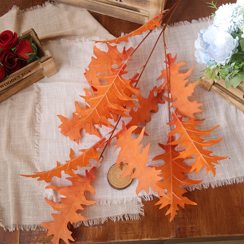 Single Branch Coral Leaf, Sawtooth Leaf, Fake Plants, Wedding Decoration, Flower Material, Home Display Leaves