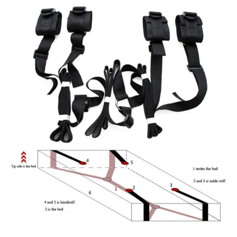 BDSM Bondage Gear Set Handcuffs Ankle Cuff Restraints Sex Toys for Women Men Couples Adult Games Erotic Furniture Accessories