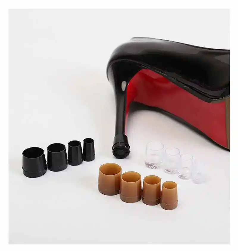2Pcs Woman High Heels Shoe Covers Square TPU/PVC Material Soft Damping Heel Protector Non-slip Heel Protector