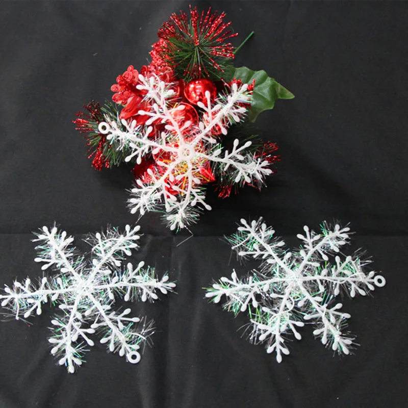 30/60/90pcs Christmas Tree Decorations White Snowflake Ornaments Christmas Party Decoration for Home Artificial snow New Year