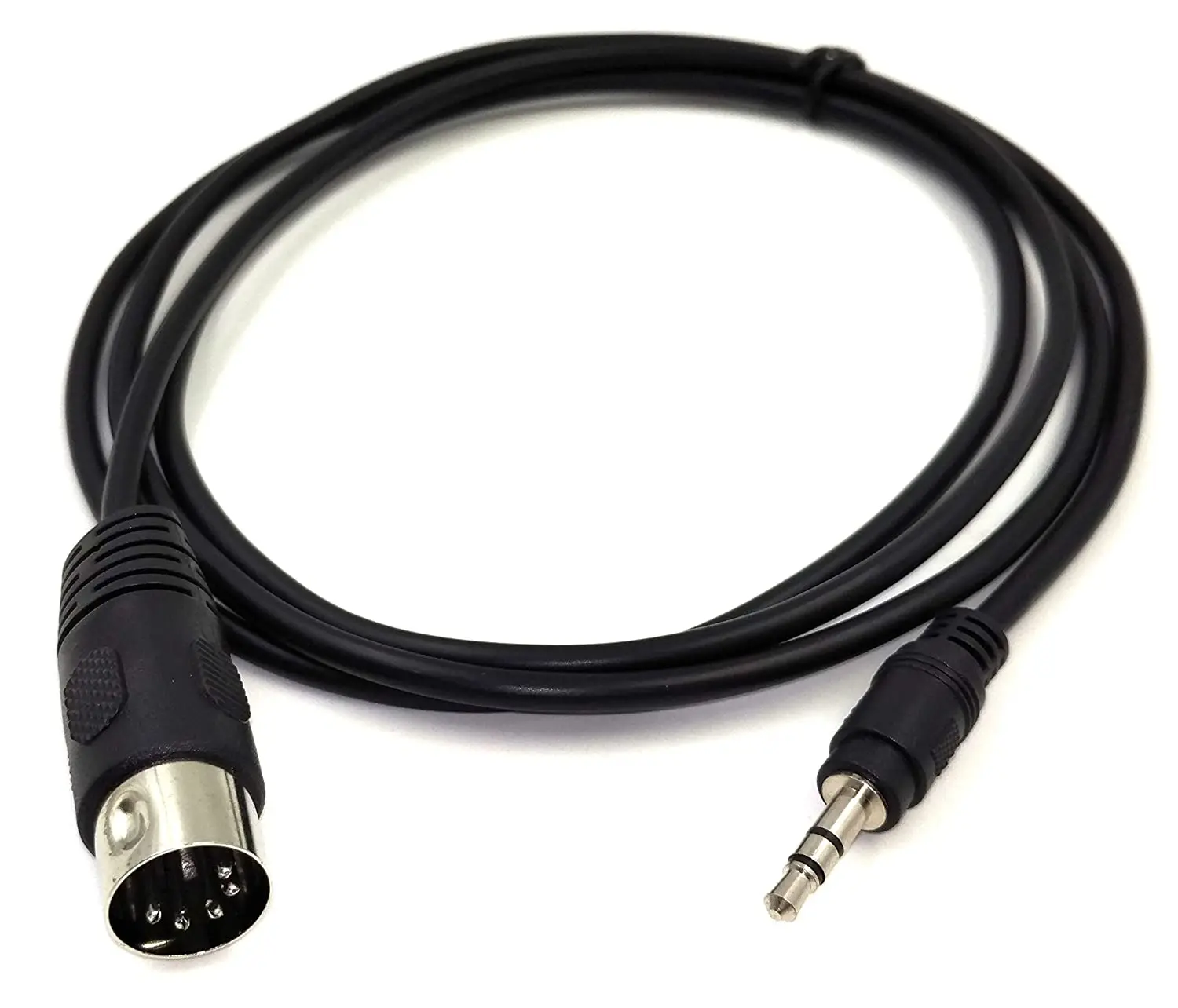 MIDI Cable, 1.5M/5Ft 5-Pin DIN Plugs Male to 3.5mm 1/8 inch TRS Male Jack Stereo Plug Converter Cable Audio Cable (DIN-3.5mm)