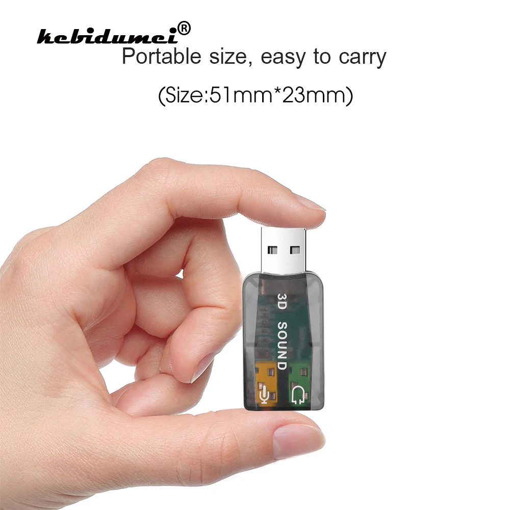 

Kebidumei внешняя аудио 5.1 USB звуковая карта 3D USB звуковая карта аудио адаптер канал 3,5 мм микрофонный динамик интерфейс для портативных ПК