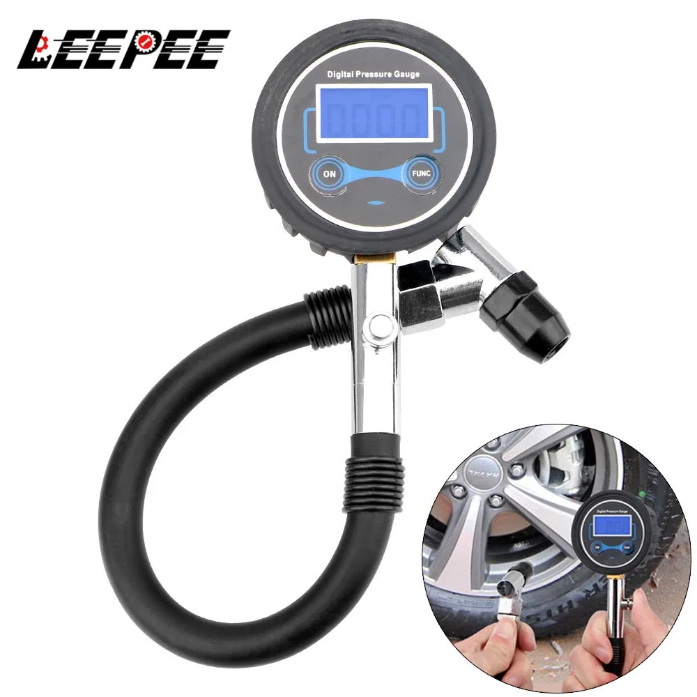 Auto Tire Pressure Gauge LCD Digital Tyre Tester High Precision Monitor System Test Accessories for Car Truck Vehicle Motorcycle