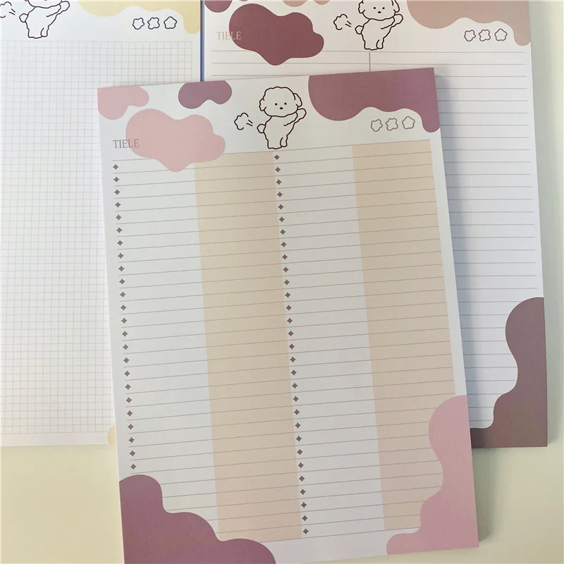 Cartoon Cute Fart Dog Memo Pad B5 Korean Ins Student Notebook Learning paper diary Kawaii Word Book 30 Sheets School Stationery