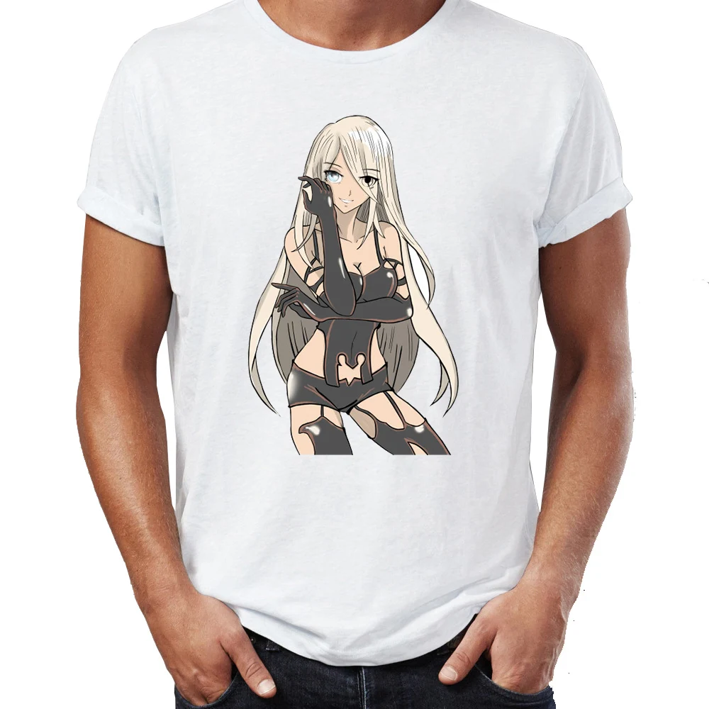 Summer Men's T-shirt YoRHa Type A No 2 Nier Automata A2 Awesome Artwork Drawing Tshirt Cool Tees Tops Harajuku Streetwear