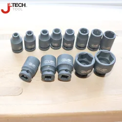 Jetech 13-piece 1/4 inch dr. impact socket set wrench 4mm 4.5mm 5mm 5.5mm 6mm 7mm 8mm to 14mm Cr.Mo cold forged pneumatic tools