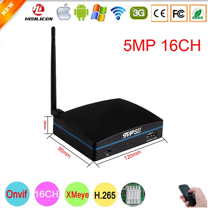 

Remote Control 5mp Plastic Black Hi3536D XMeye H.265+ SD Card Mobile HDD 16CH 16 Channel Onvif Mini WIFI CCTV DVR NVR