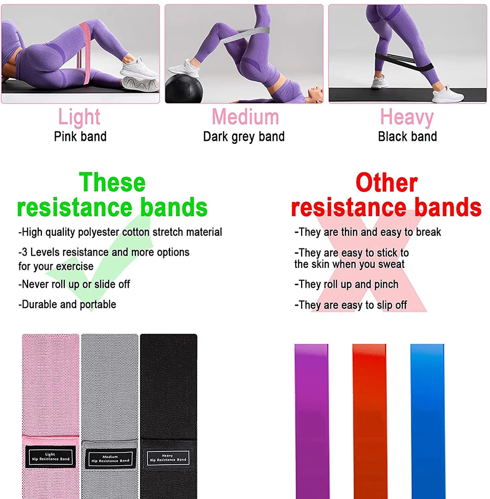 Colorful Pilates Rope Resistance Bands For Sports Crossfit Fabric Resistance Bands Set Gym Booty Hip Bands Strength Fitness Gum