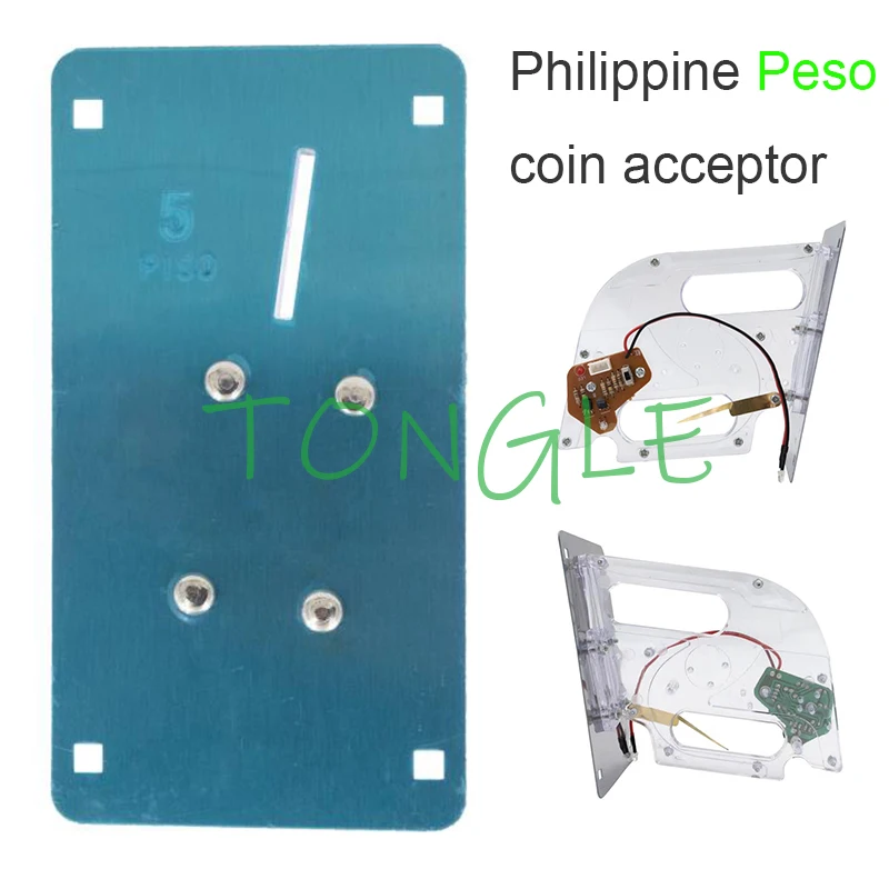 5 PISO Transparent Plastic Coin Acceptor Mech Export Philippines 1 Peso Mechanical White Transparent for Arcade Game Machine