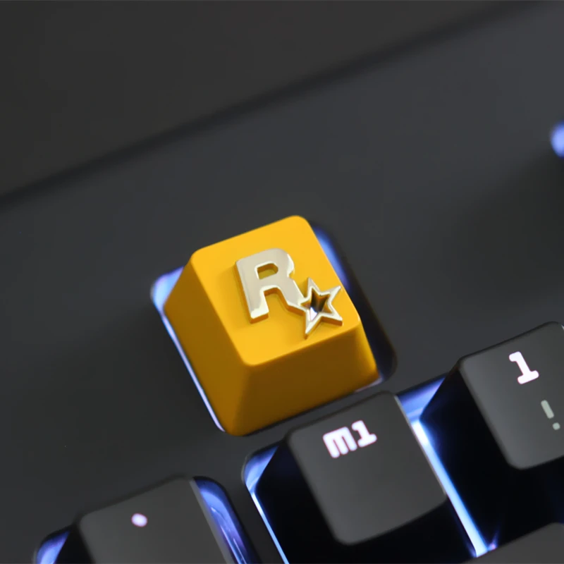 

Mechanical Keyboard Artisan Keycap Keystone 1 pc Rockstar Games Theme Zinc Aluminum Alloy Metal R4 Height Customize DIY