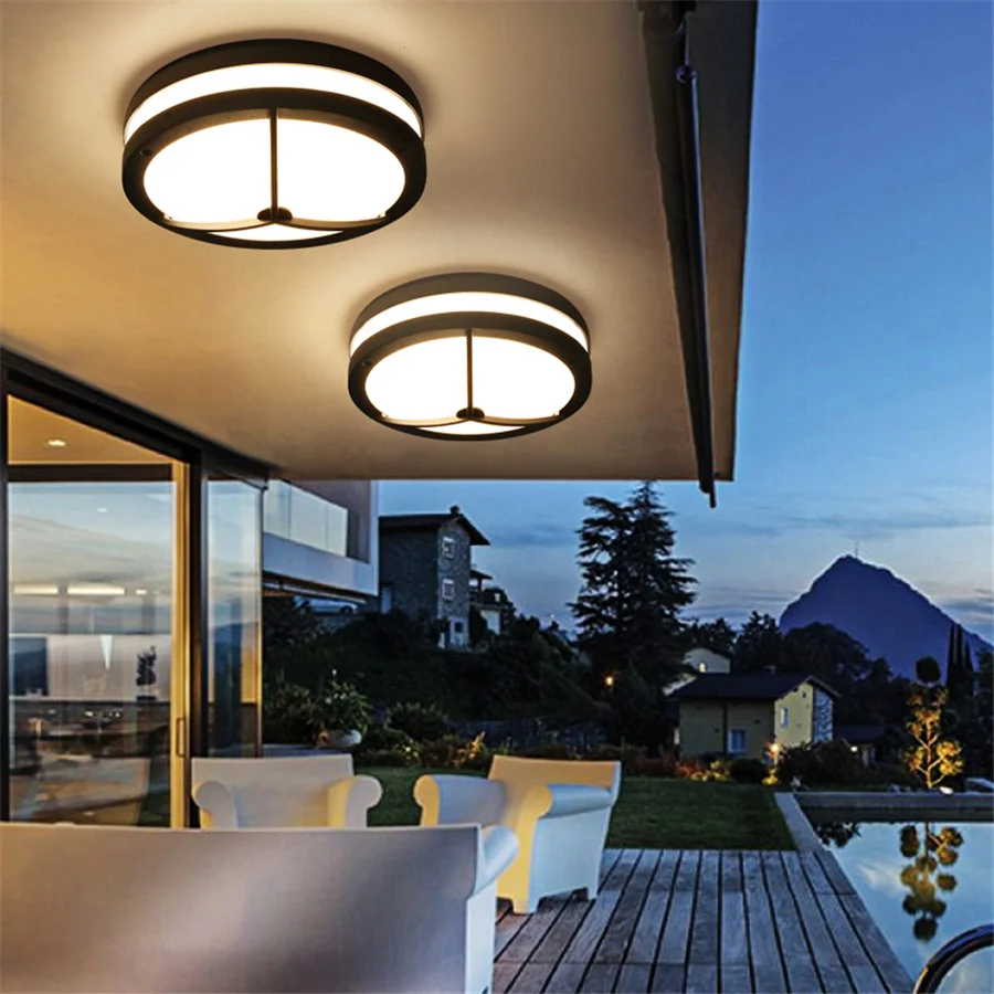 36W Outdoor Garden Porch Ceiling Light IP65 Waterproof LED Ceiling Lamp Bathroom Balcony Exterior Gate Corridor Downlight