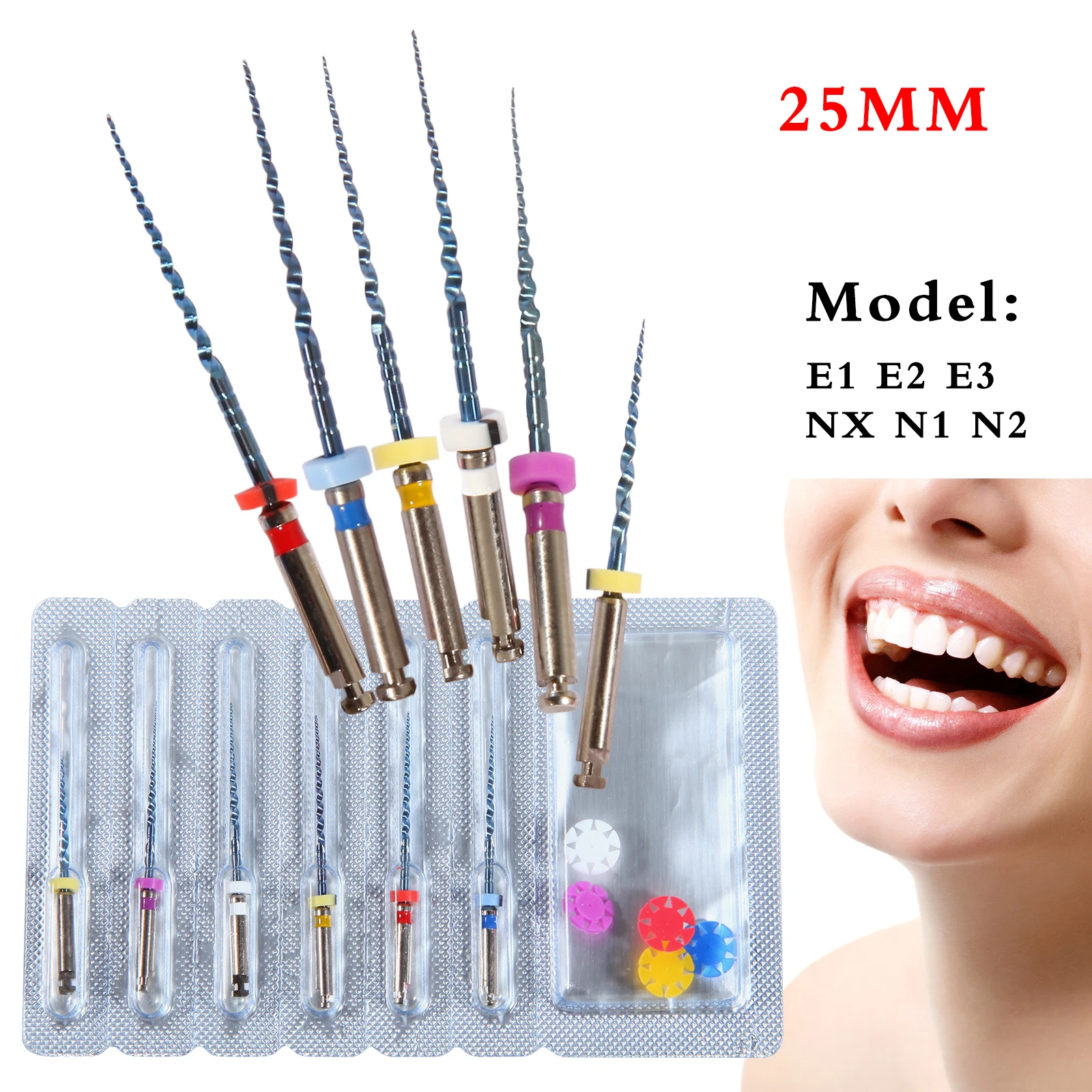 30pcs Dental Endodontic Taper NITI Rotary Root Cannal Files Engine Use 25mm NX-E3 Mixed 6pcs/box High Quality