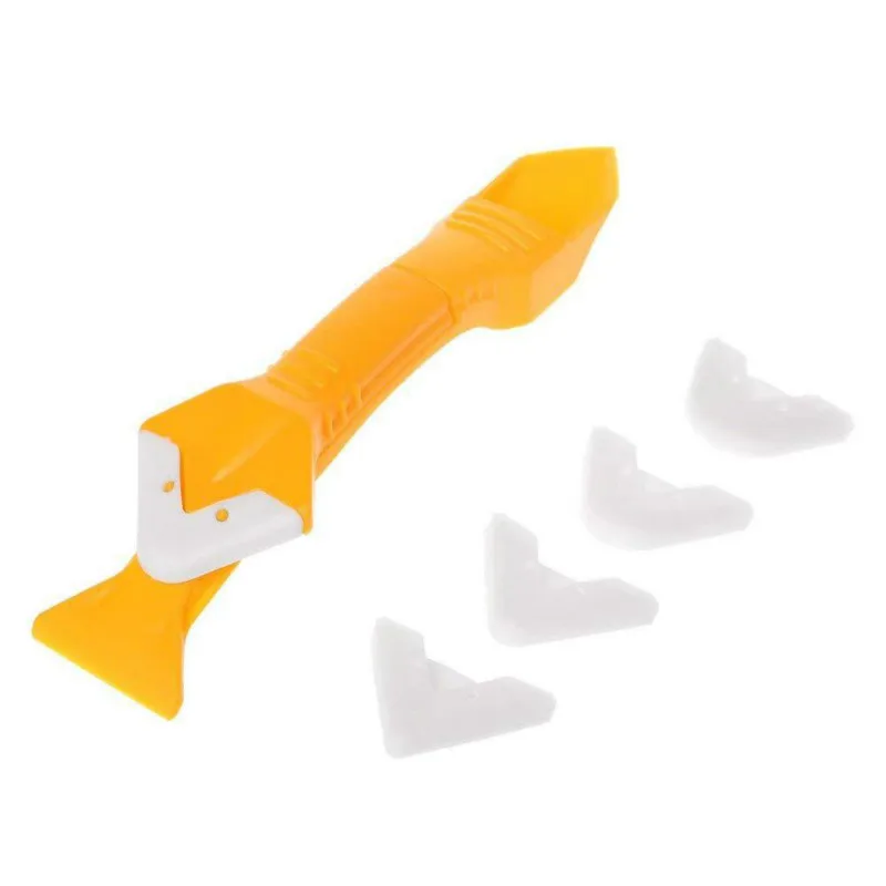 LTZFTL 3 in 1 Silicone Remover Sealant Smooth Scraper Caulk Finisher Grout with Seam Tape Plastic Hand Tools Set Accessories