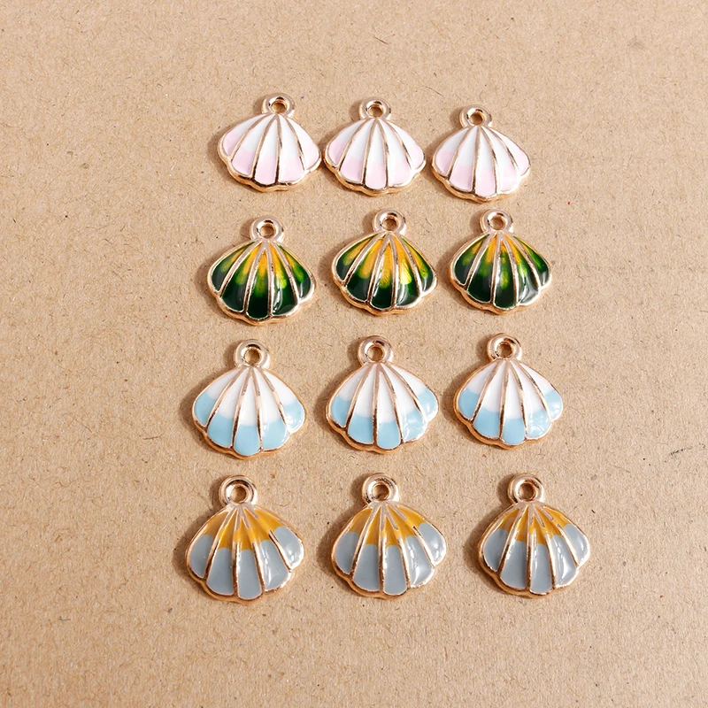 10 teile/los niedlichen Meeres lebewesen Charms für Schmuck machen Emaille Seestern Muschel Charms Anhänger DIY Halskette Ohrringe Geschenk zubehör – Detail 15