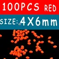 100 piezas rojas de 4x6 mm