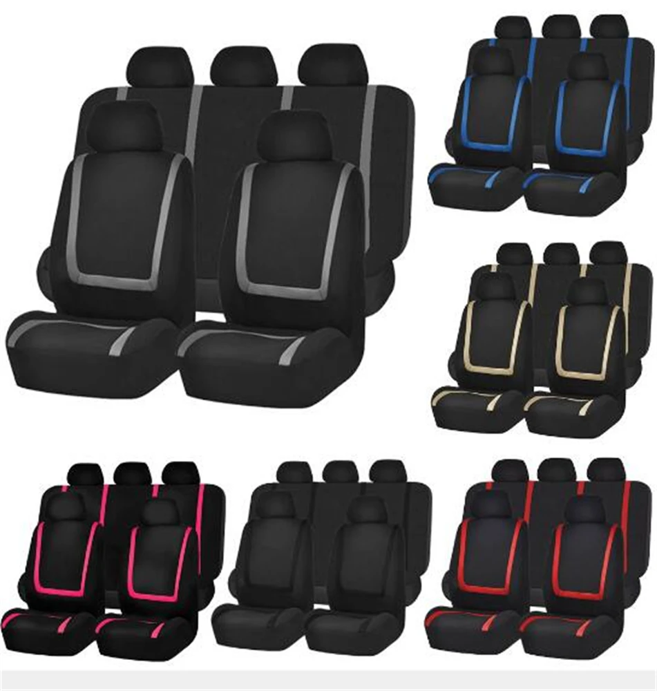 

Universal Car 5 Seat Covers Full Set Front Rear Automobiles Four Seasons Protection Interior Accessories