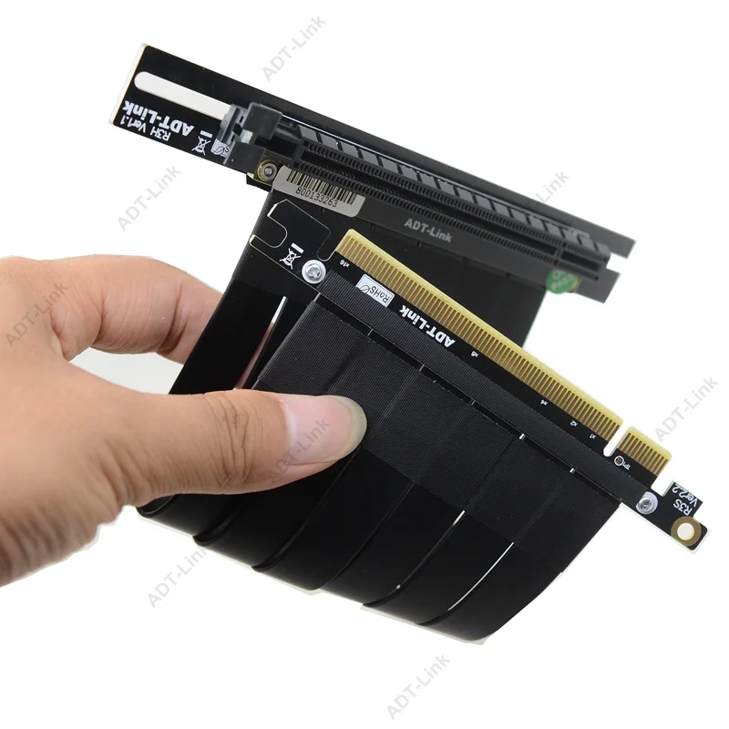 20CM PCIe 3.0x16 PCI-E Express Extender R33SH 플랫 코드 그래픽 비디오 카드 수직 확장 케이블