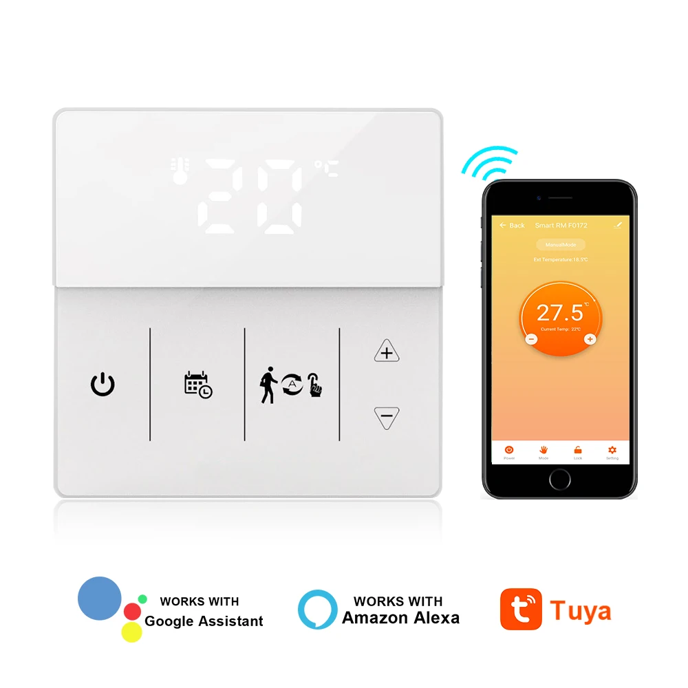 

Smart Touch Screen Thermostat 16A Underfloor Electric Heating Weekly Programming App Control Temperature Controller