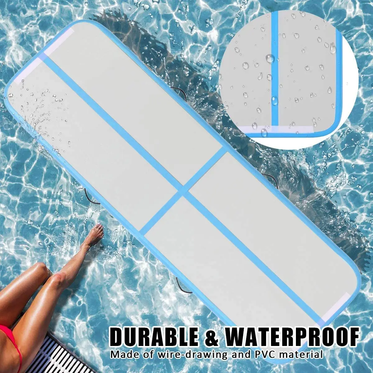Aufblasbare Luft-Tumbling-Schiene für Gymnastik-Tumble-Matte, Luftschiene, 13 Fuß / 4 x 1 x 0,2 m, Luftboden-Tumble-Schiene mit elektrischer Luftpumpe – Detail 6