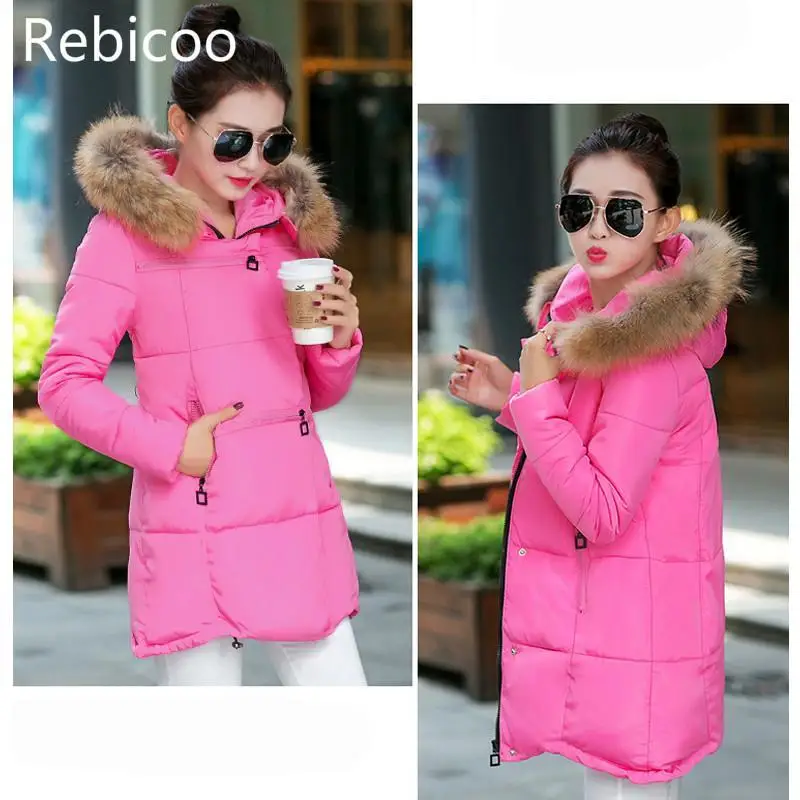 

Women Fur Collar Coat Warm Thicken Jacket Woman Down Jacket Pregnant Jacket Women Outerwear Maternity Clothes Winter