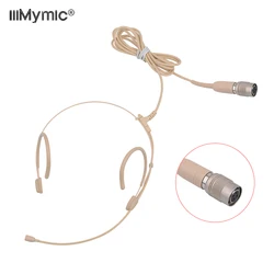 Upgrade Version skraplacz elektretowy zestaw słuchawkowy z mikrofonem ucho wiszące Mini 4Pin dla Audio Technica Body-Pack gruby kabel