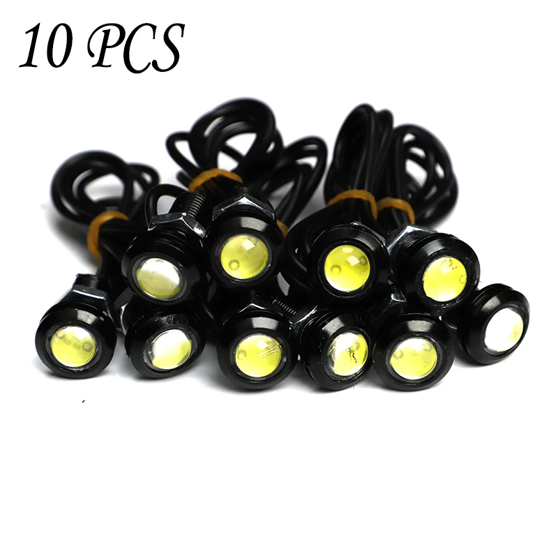 10Pcs/Pack 23MM 12V Car Eagle Eye DRL Led Daytime Running Lights LED Backup Reversing Parking Signal Automobiles Lamps