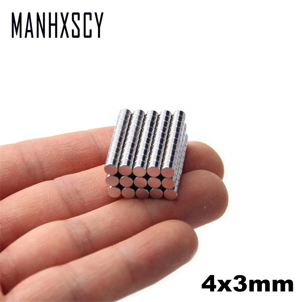 5000pcs Neodymium N35 Dia 4mm X 3mm  Strong Magnets Tiny Disc NdFeB Rare Earth For Crafts Models Fridge Sticking magnet 4x3mm