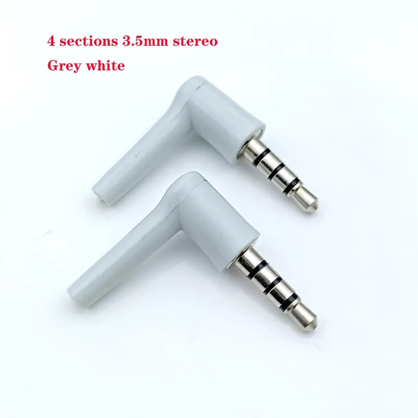 2Pcs/Lot 90 Degrees 3.5mm Stereo Headset Plug Jack 3 4Pole 3.5 Gold Plated Black Audio Plugs Jack Adaptor Connector