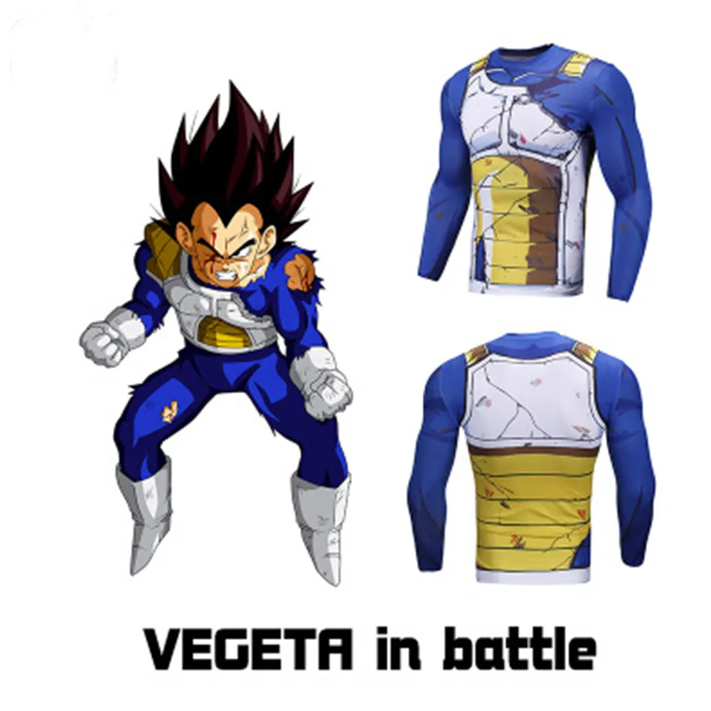 VEGETA IN BATTLE Dragonball Z Angemon Fitness Quick Dry Pant Tight 3D shirt Cosplay Costume Hot Anime Cosplay for Halloween