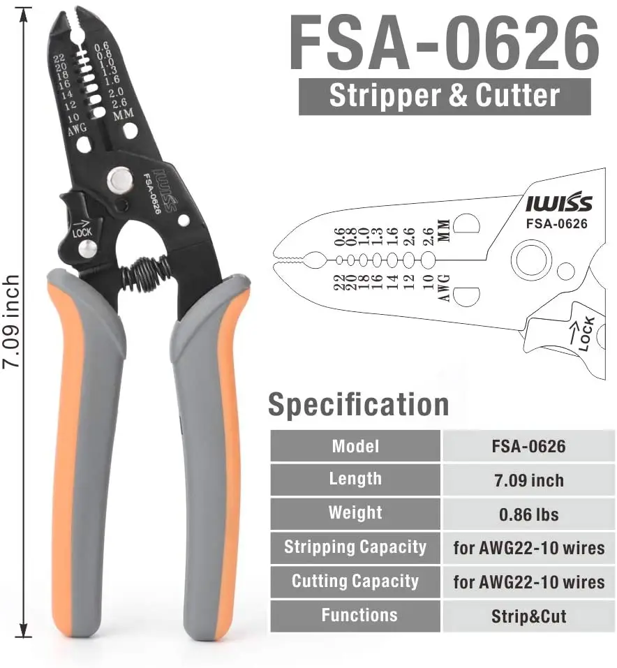 IWISS SN Series Quick Changing Wire Crimper Tool Set Connectors Crimping Plier Kit with 5 Changing Dies(2546B/48B/02C/06WF/6)