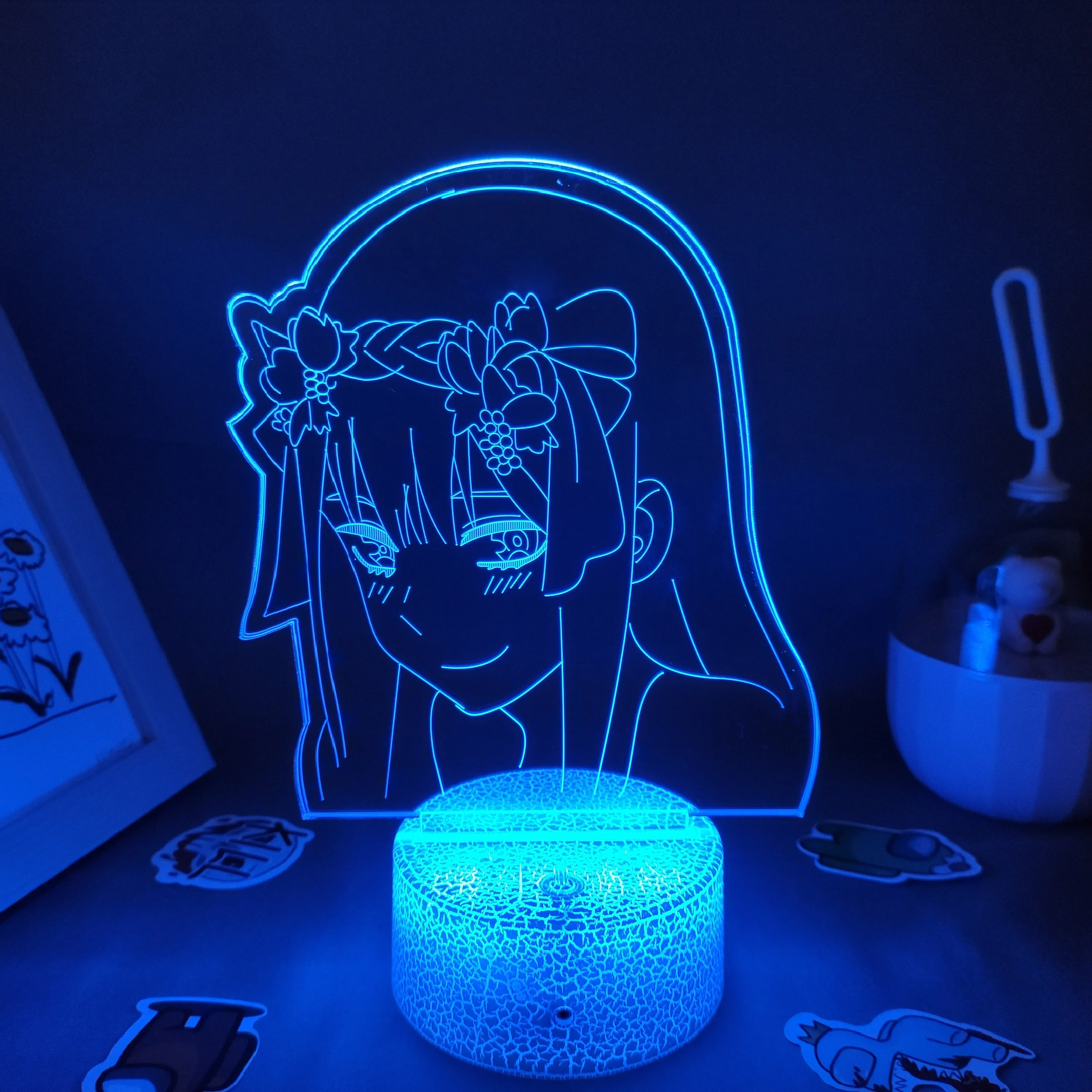 Anime Zero Two Figure 3D LED Neon Night Lights Birthday Gift for Friends Otaku Bedroom Table Decor Manga Sexy Girl 02 Lava Lamps