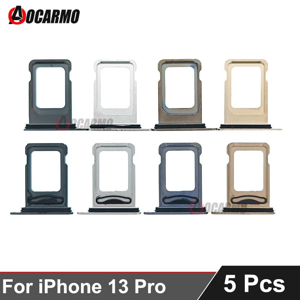 5Pcs/Lot For iPhone 13 Pro 13Pro SIM Card Tray Holder Slot Replacement Parts Black Silver Gold Blue