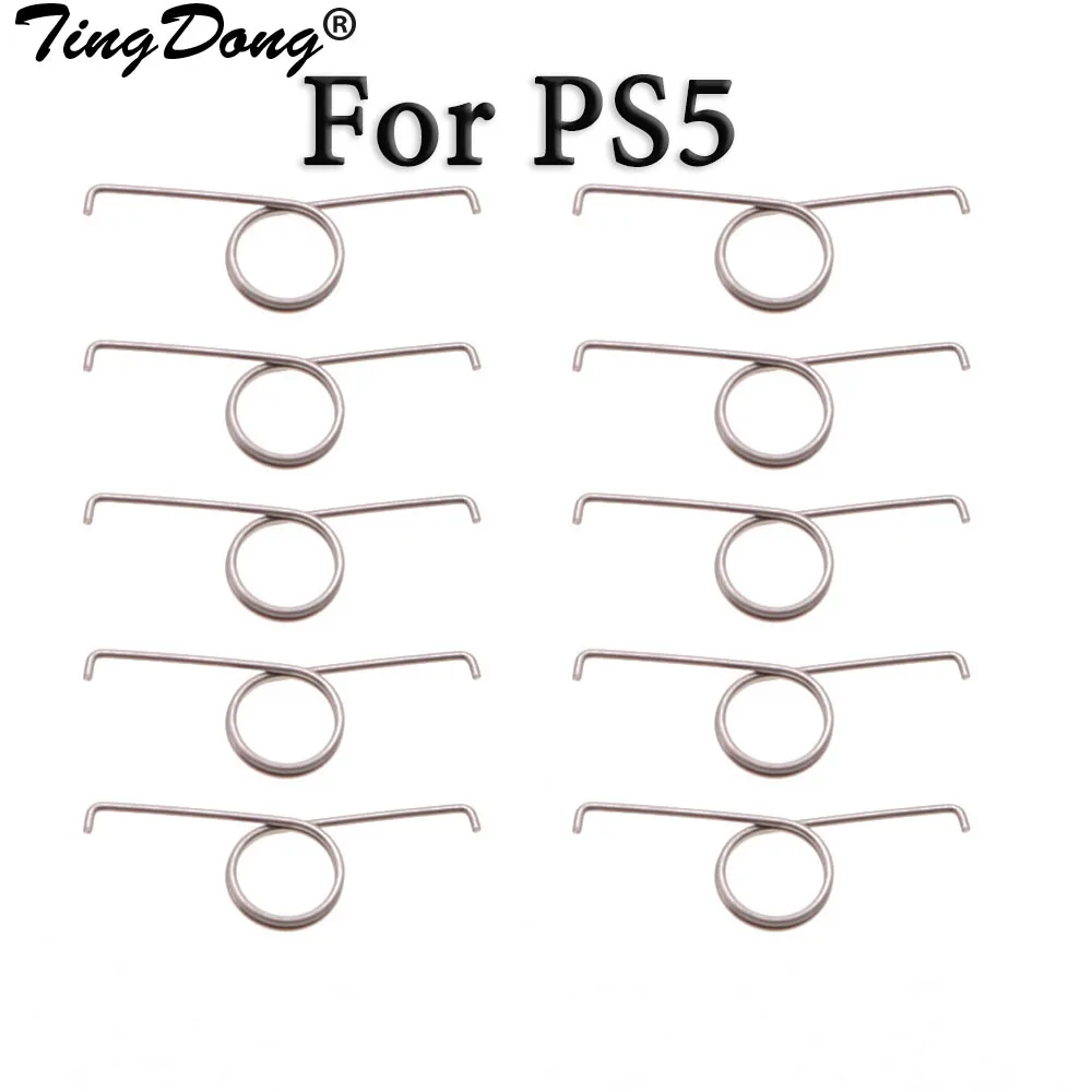 TingDong 10Pcs/Set PS5 L2 R2 Trigger Button Spring Metal Replacement R2 L2 Trigger Buttons Component for PS5 Controller Parts