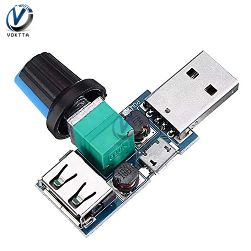 DC 5V Micro Mini USB Fan Governor Wind Speed Controller Air Volume Regulator Cooling Mute Multifunction Speed Switch Module