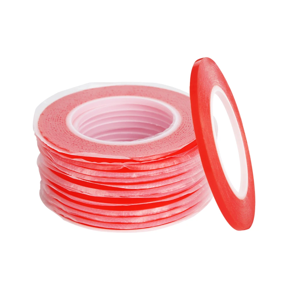 2/3/5/10mm 25M Strong Acrylic Adhesive PET Double Sided Tape Red Film Clear Tape For Phone LCD Screen Car Repair